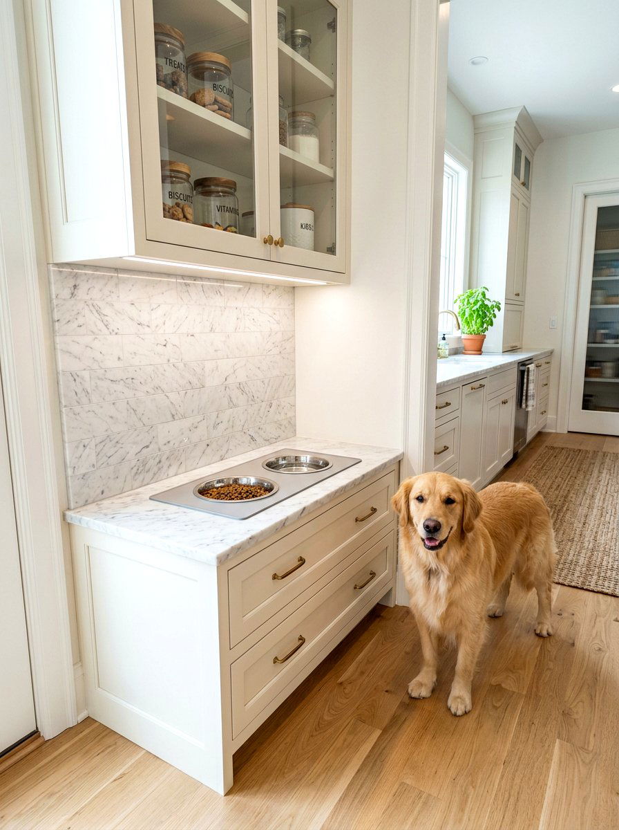 Pet Feeding Station - 30 small utility nook ideas