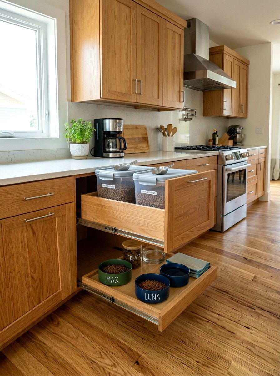 Pet Food Storage Drawer - 30 kitchen drawer pantry ideas