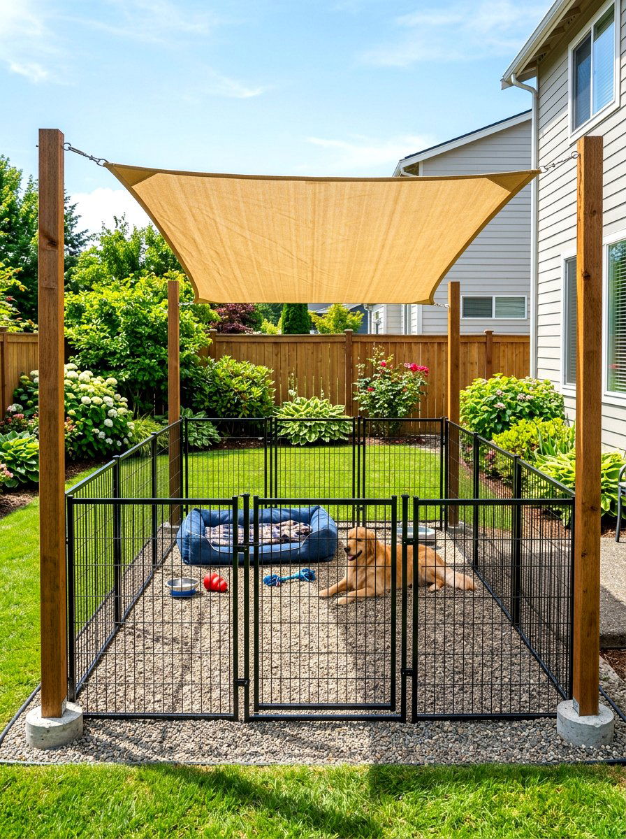 Pet Run Shade Sail - 30 shade sail ideas