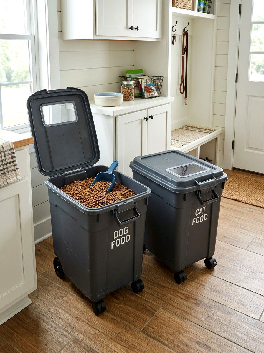 Pet food storage bins - 30 food container organization ideas