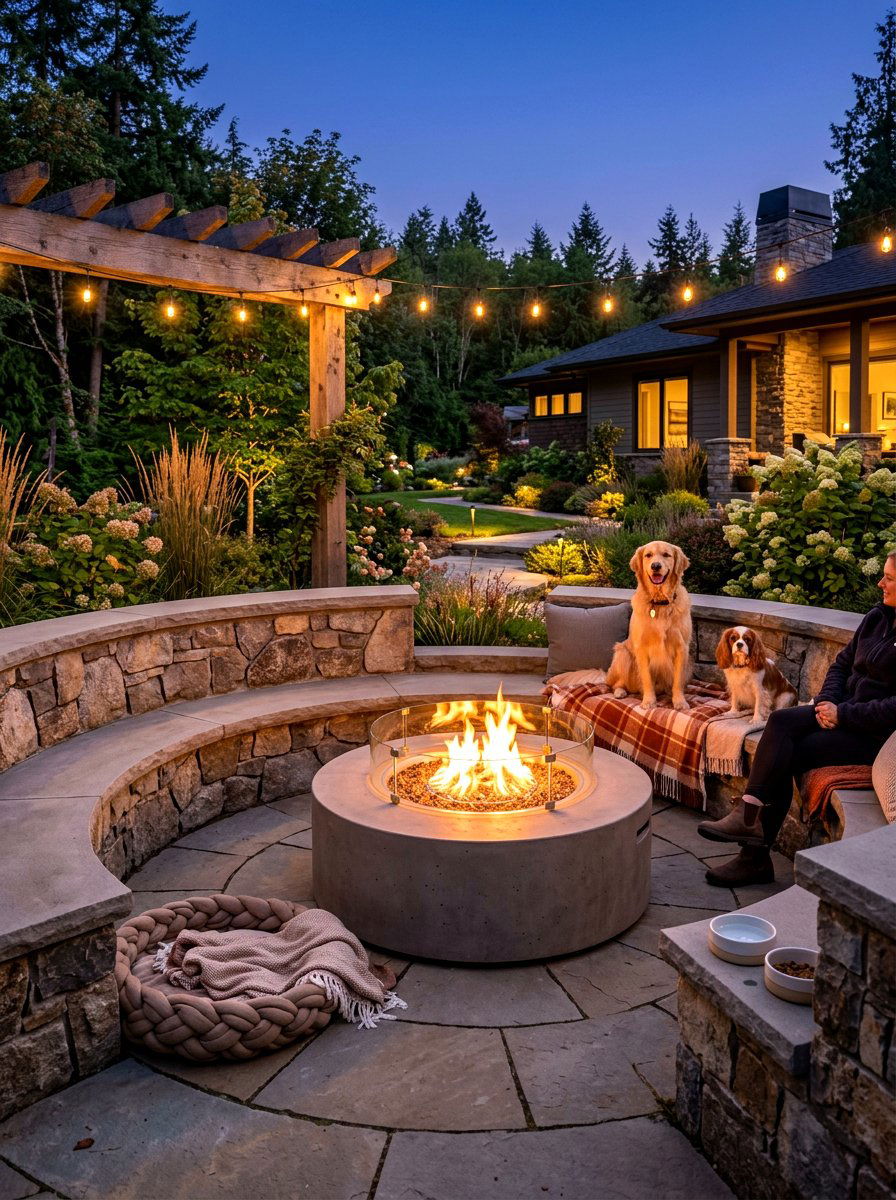 Pet friendly fire pit - 30 dog friendly backyard luxury ideas
