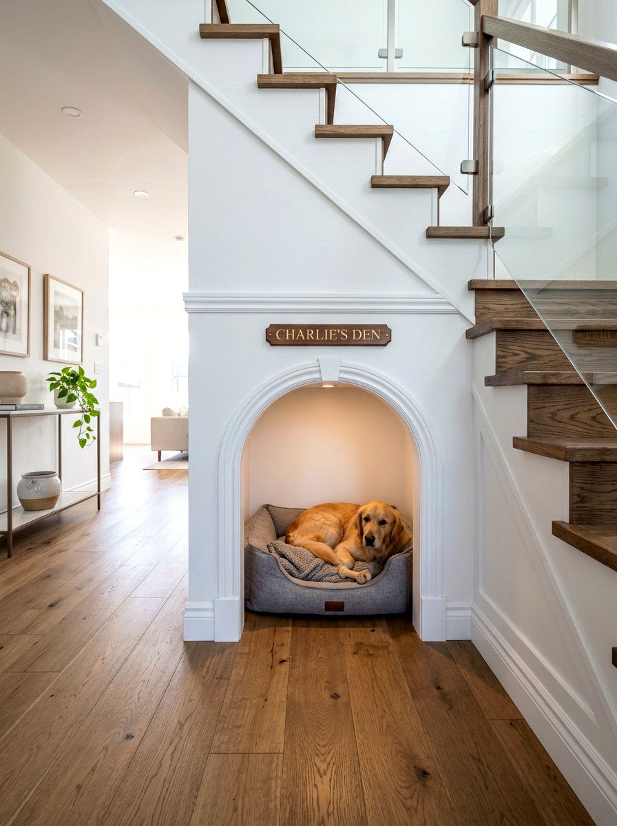 Pet house under stairs - 30 under stairs storage ideas