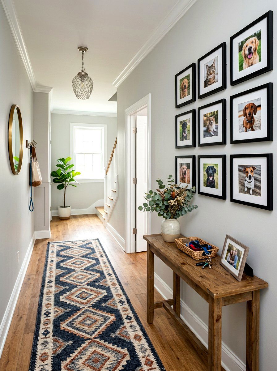 Pet photo grid wall display - 30 pet portrait wall ideas