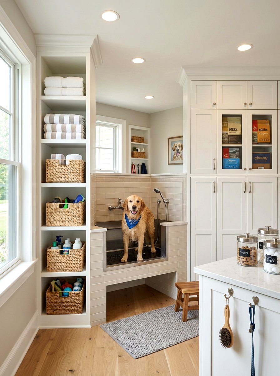 Pet wash station with storage - 30 pet washing station laundry ideas