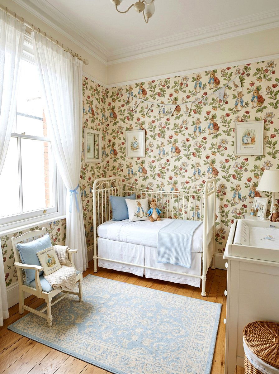 Peter Rabbit Wallpaper Nursery - 30 vintage book nursery ideas