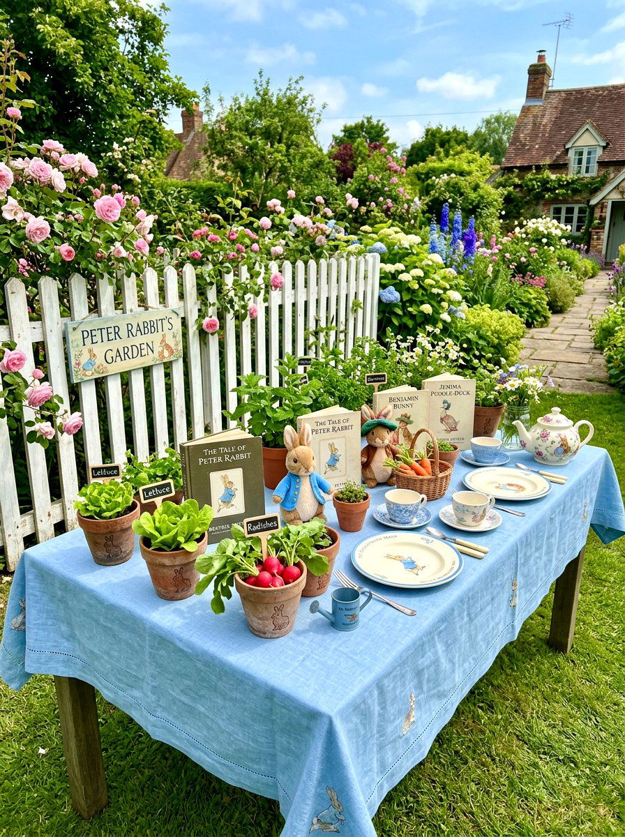 Peter Rabbit garden theme - 30 garden baby shower table ideas