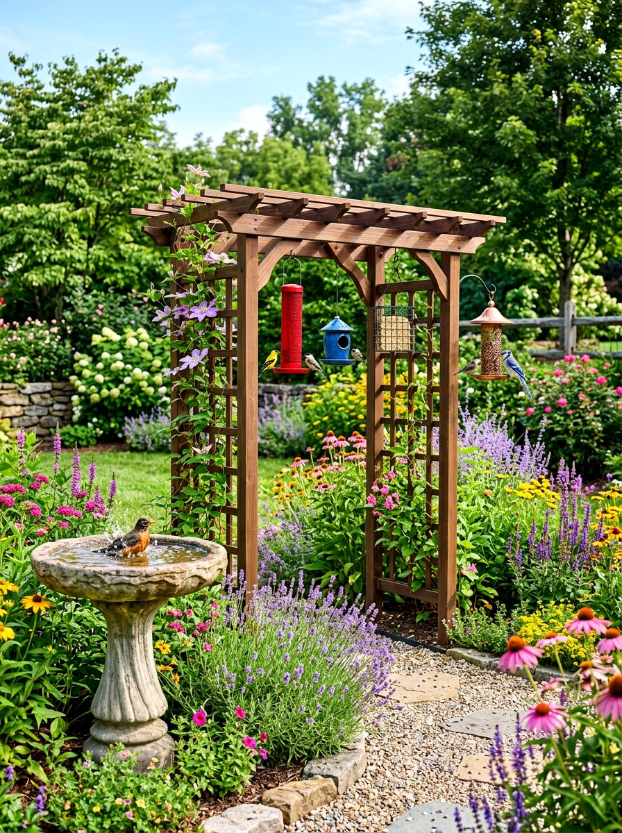 Petite Garden Pergola For Bird Feeder - 30 small pergola ideas