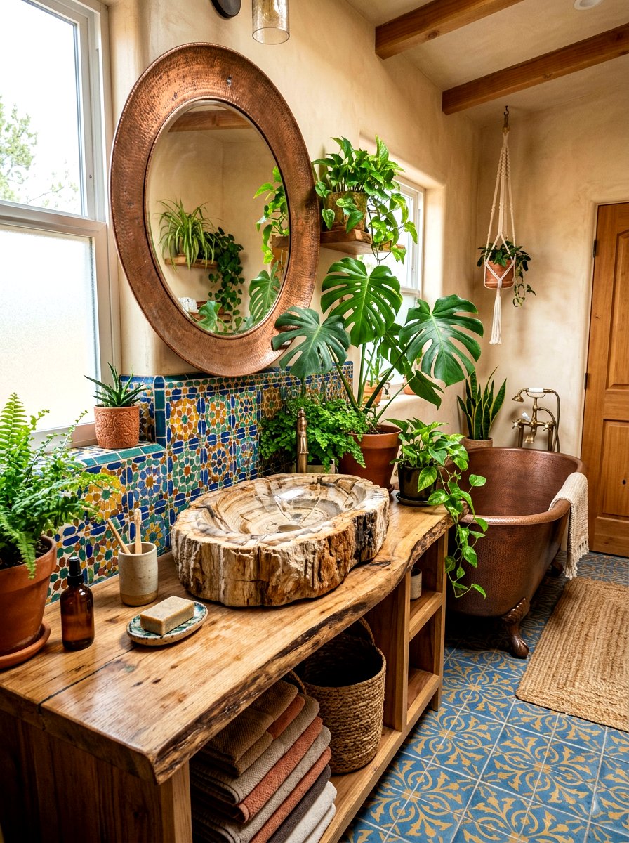 Petrified wood stone sink - 30 statement stone sink ideas