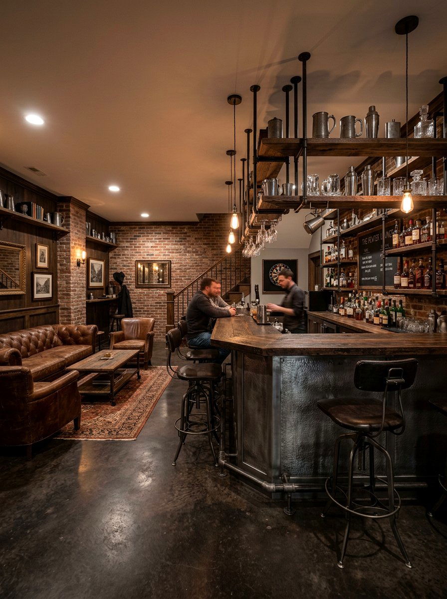 Pewter Basement Lounge - 30 metallic maximalist decor ideas