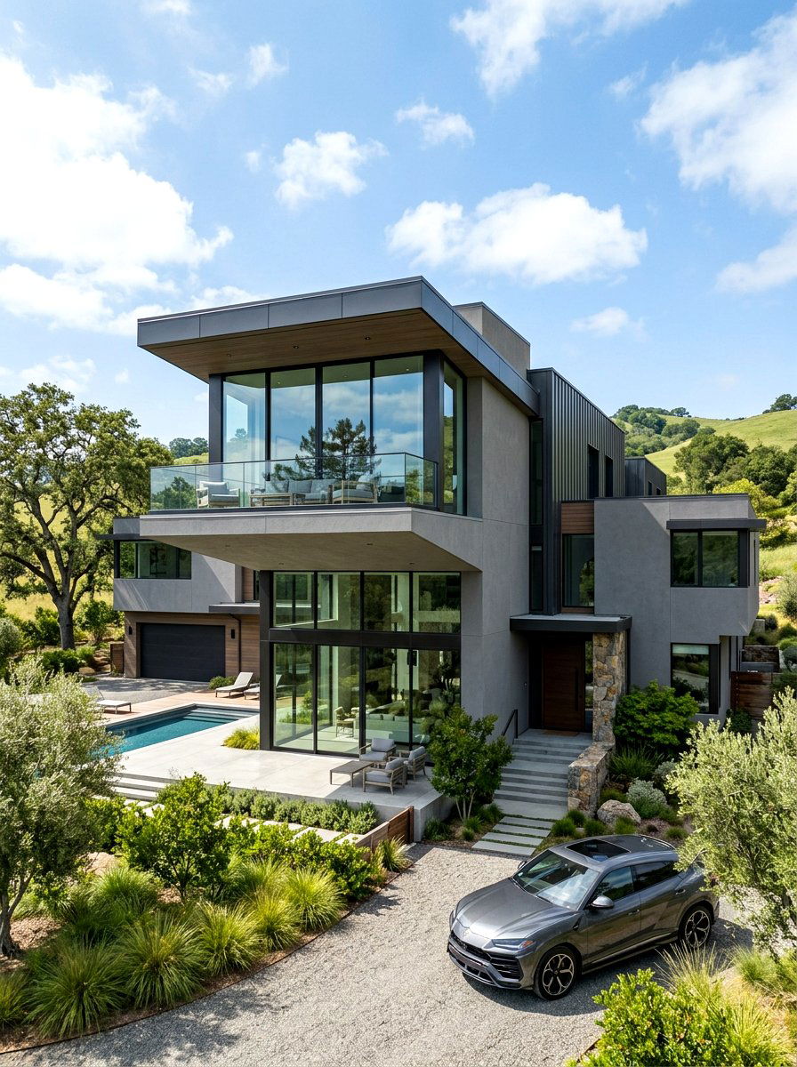 Pewter Gray Modern With Flat Roof - 30 gray house exterior ideas