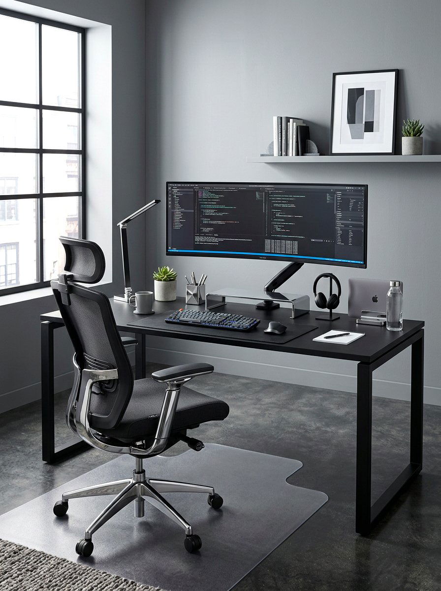 Pewter Gray Workspace - 30 office accent paint ideas