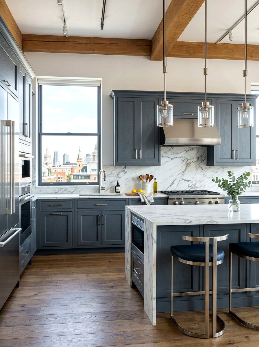 Pewter Kitchen Cabinets - 30 painted kitchen cabinet ideas