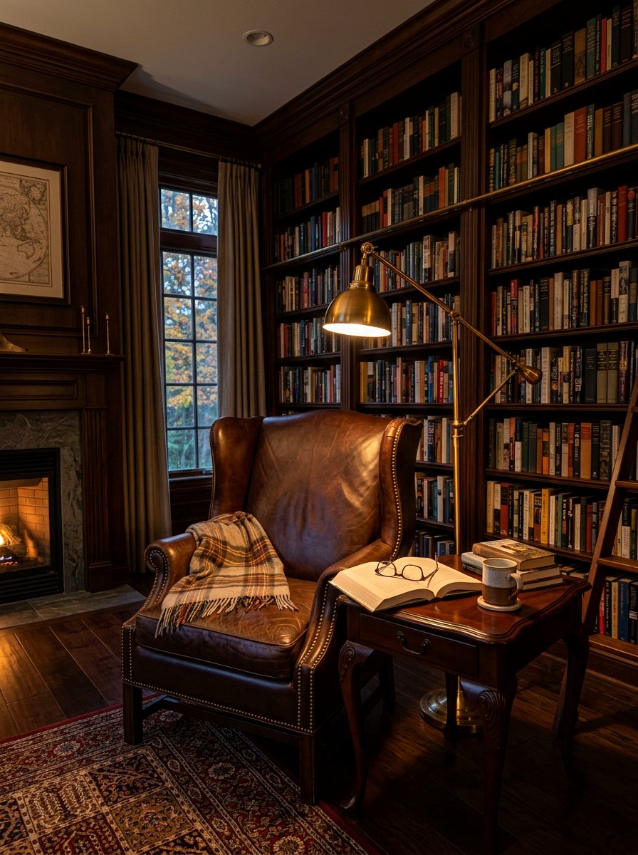 Pharmacy Lamp Reading Area - 30 office reading corner ideas