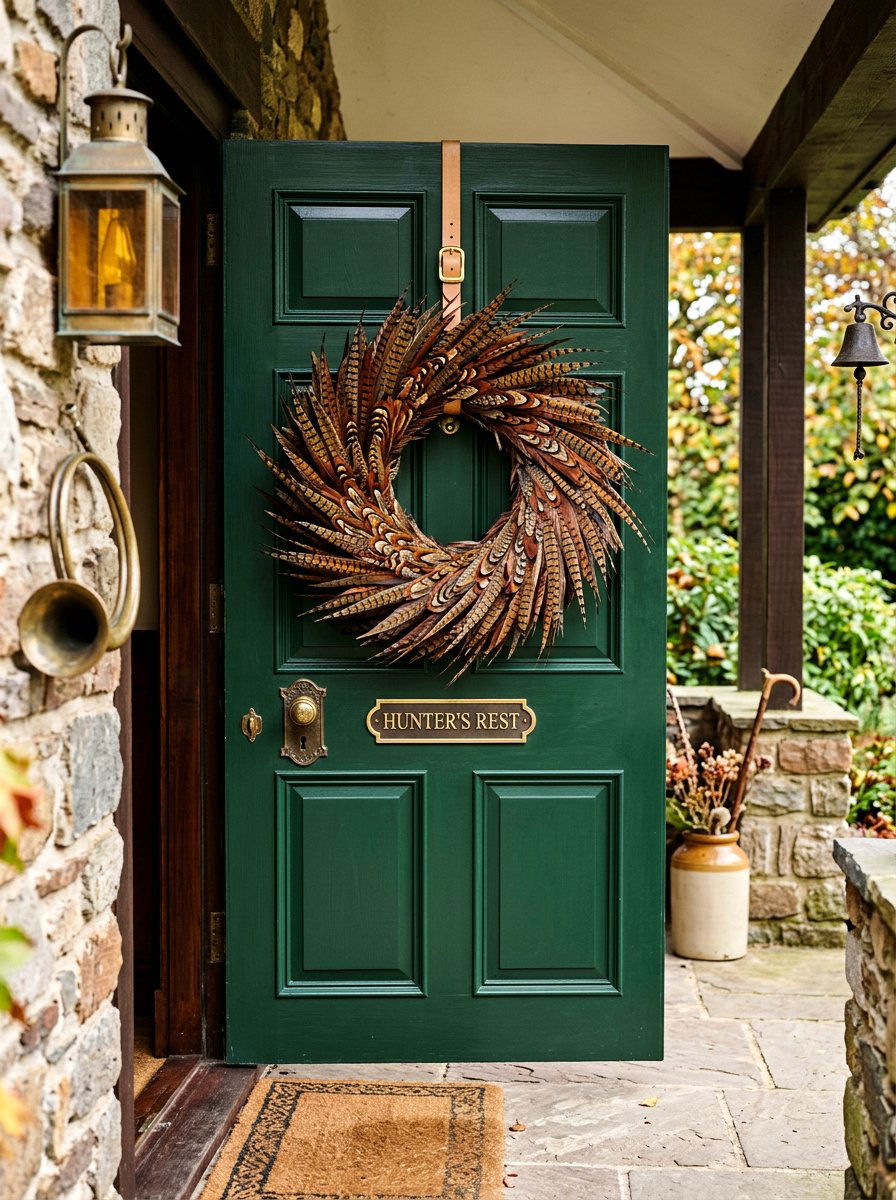 Pheasant feather wreath - 30 fall wreath ideas