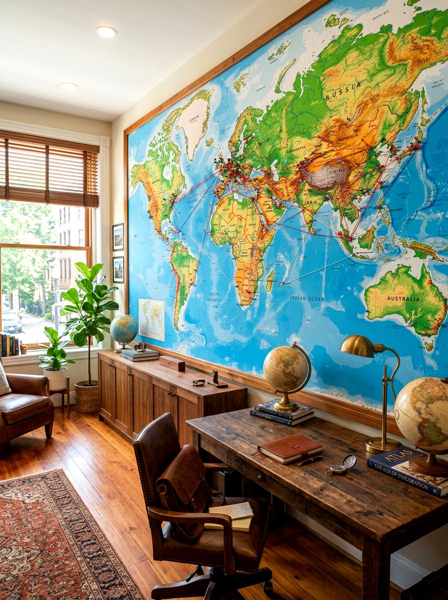 Physical Wall Map - 30 friction maxxing office ideas