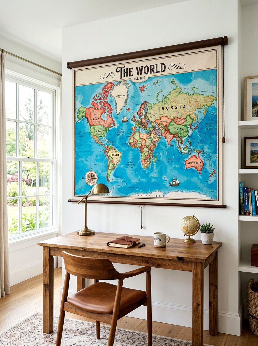 Physical World Map - 30 analog home decor ideas