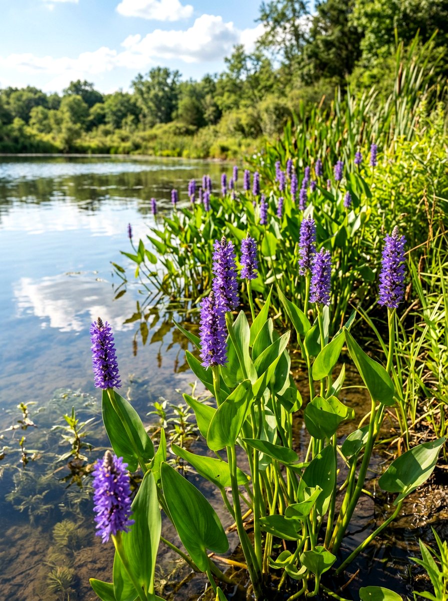 Pickerel Weed Pond Edge Planting - 30 pond edge planting ideas