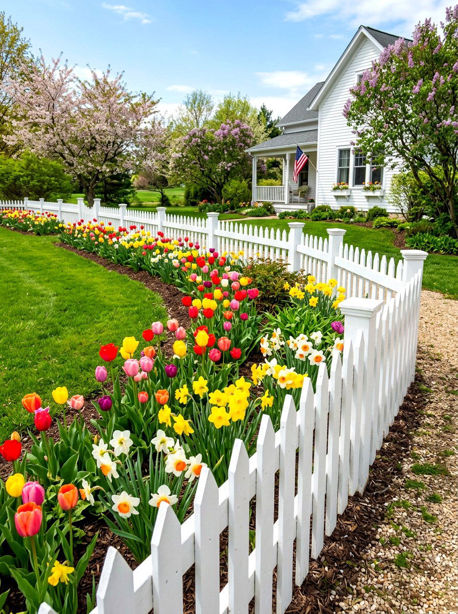 Picket Fence Border - 30 fence border ideas