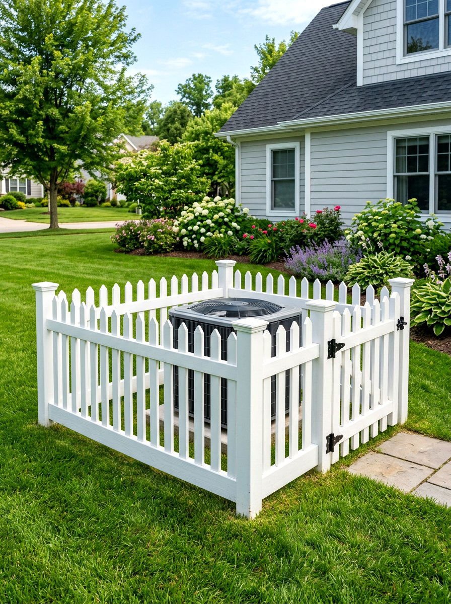 Picket Fence Enclosure - 30 AC unit landscaping ideas