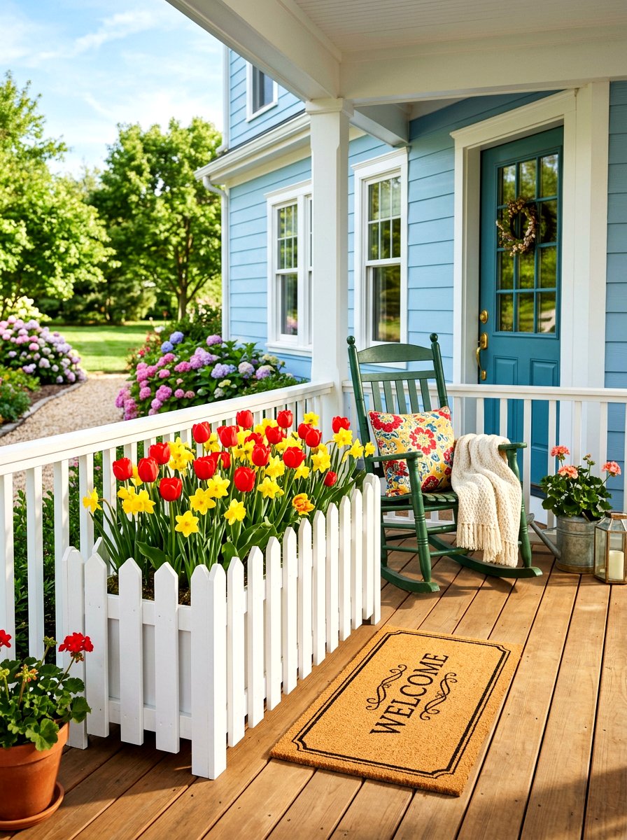 Picket Fence Garden Planter - 30 wooden planter ideas