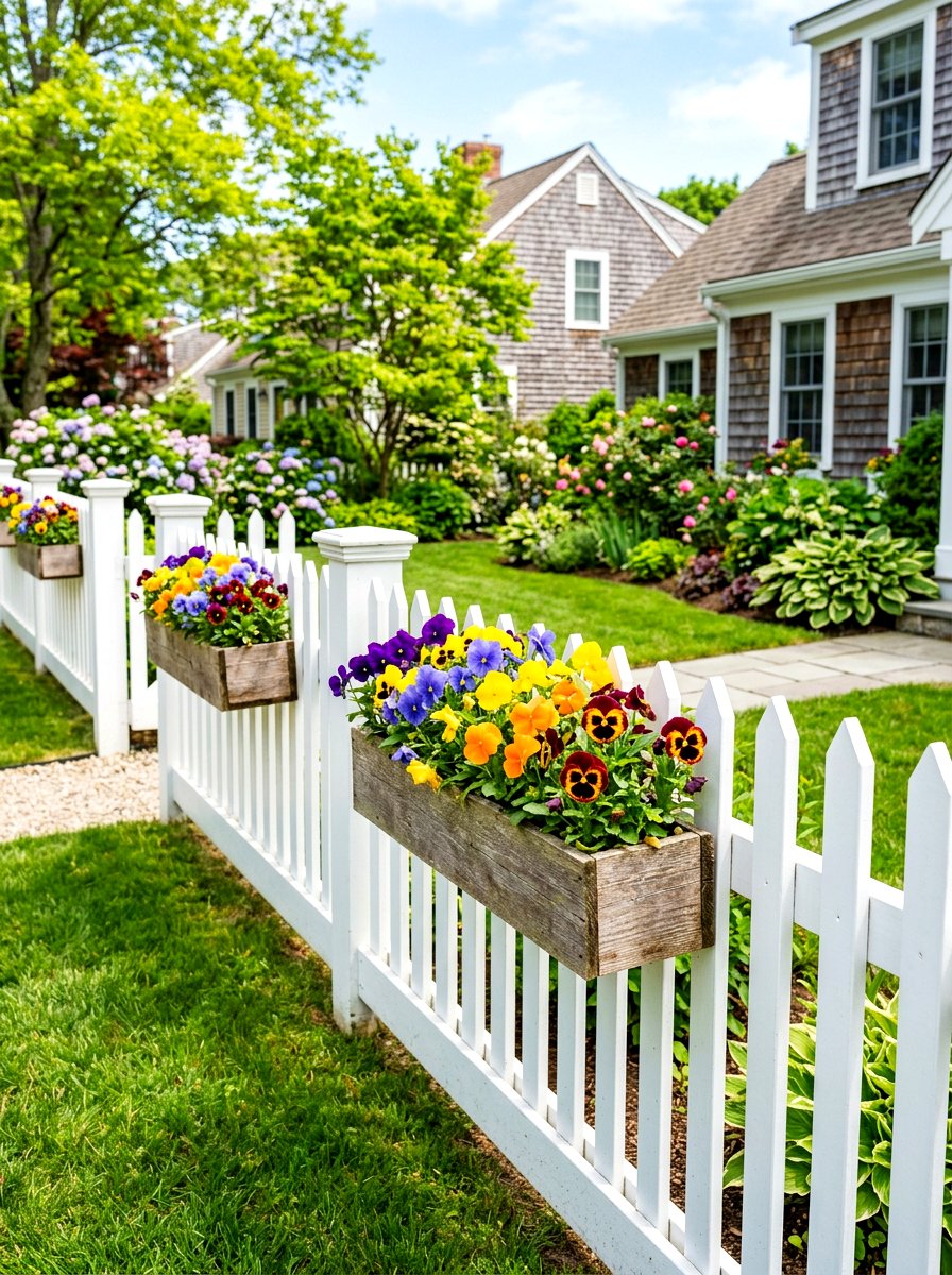 Picket Fence Planter - 30 outdoor vertical garden ideas