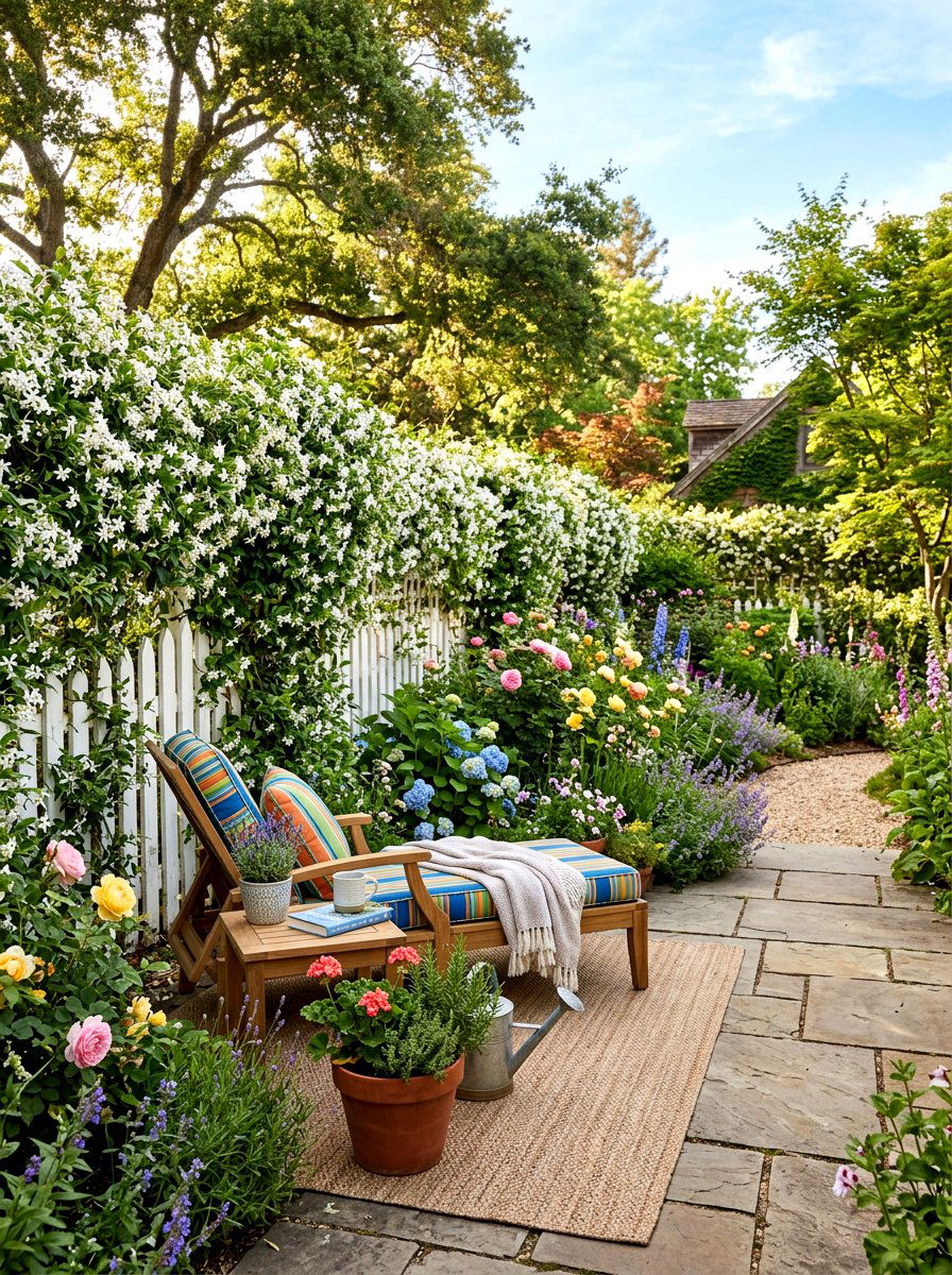 Picket Fence With Vines - 30 patio privacy ideas