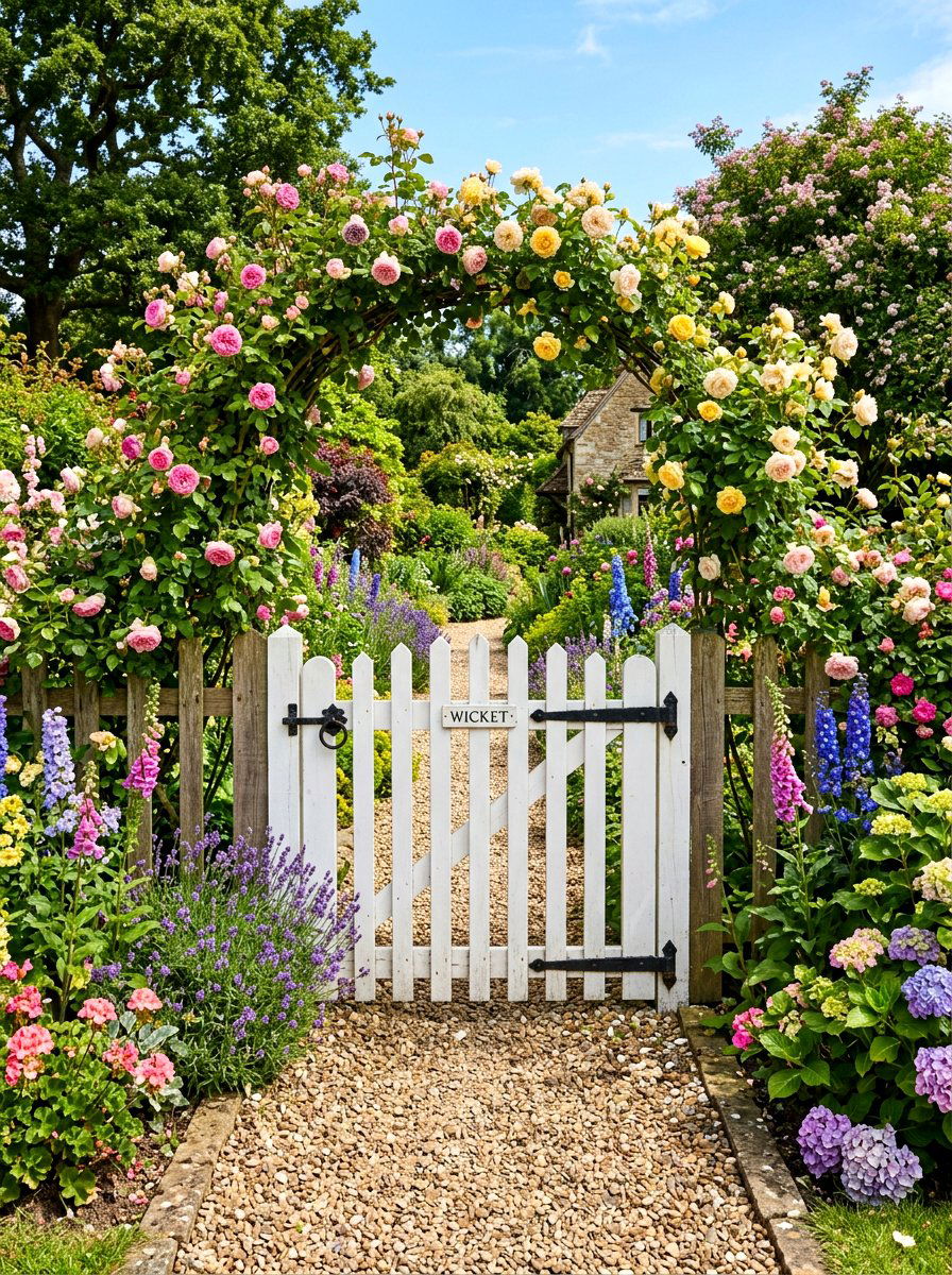 Picket Gate - 30 cottage landscaping ideas