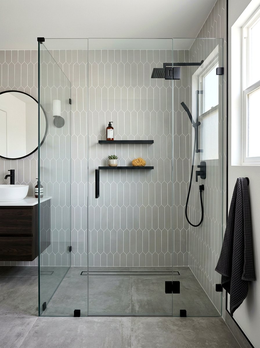 Picket Tile Shower Wall - 30 shower tile pattern ideas