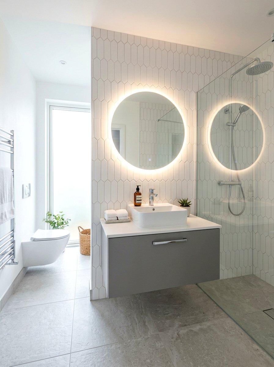 Picket Tile White Grout - 30 light grout bathroom ideas
