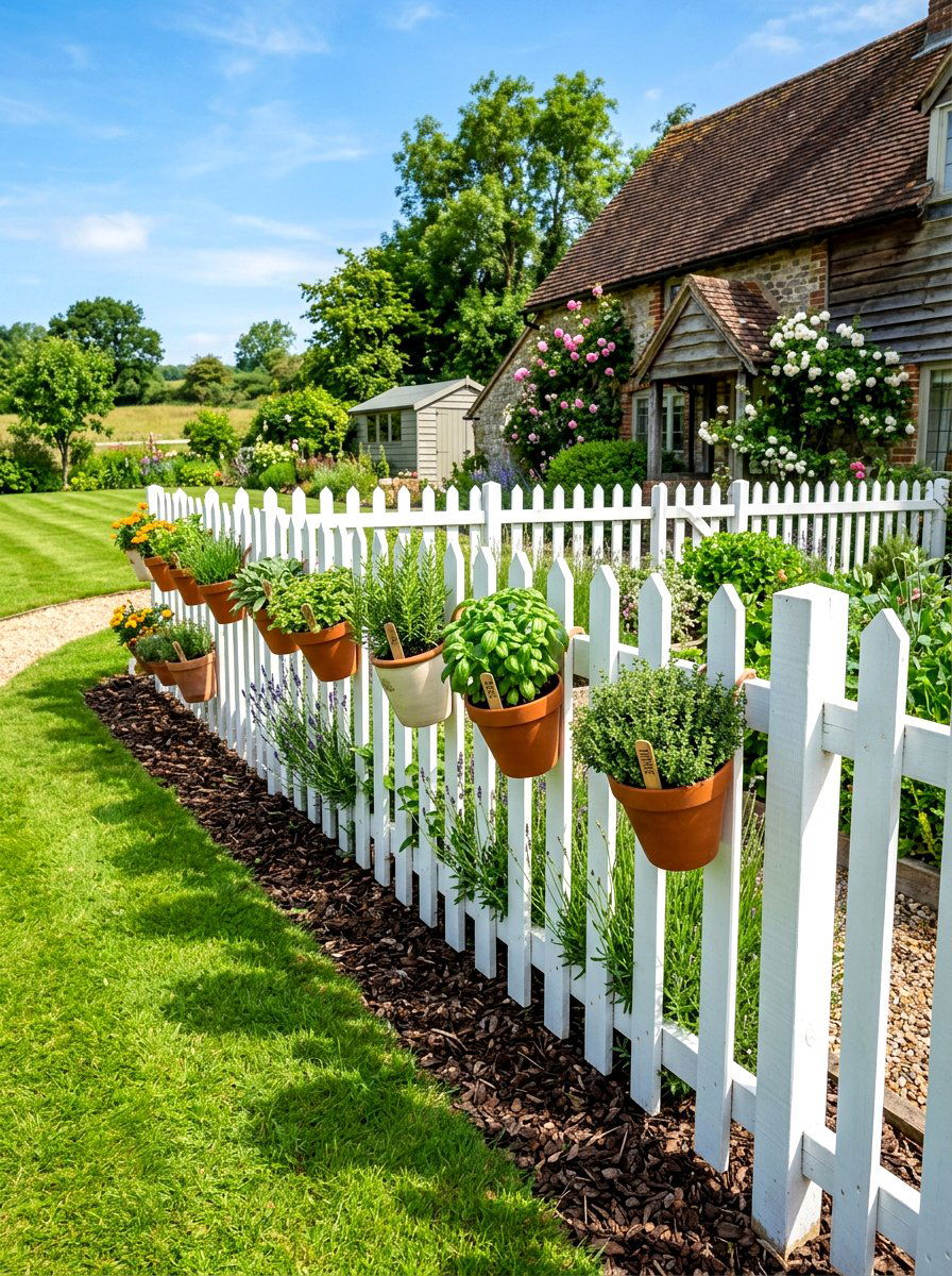 Picket fence herb garden - 30 herb garden ideas