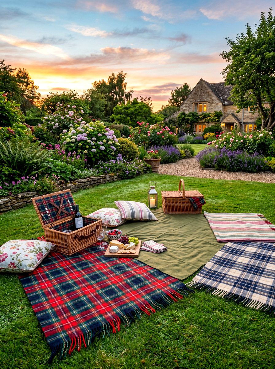 Picnic Blanket Seating Area - 30 outdoor movie night ideas