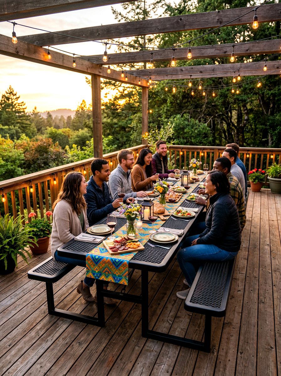 Picnic Table Dining - 30 deck furniture ideas