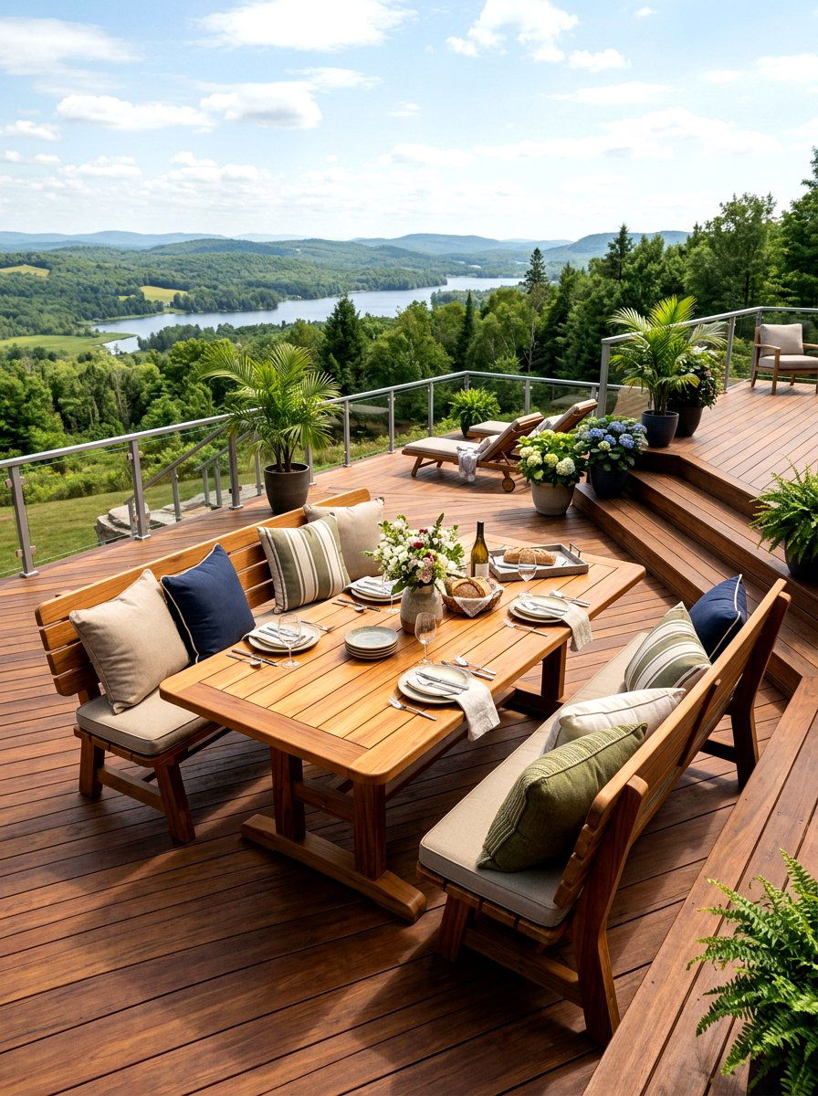 Picnic Table With Backrests - 30 picnic table patio ideas