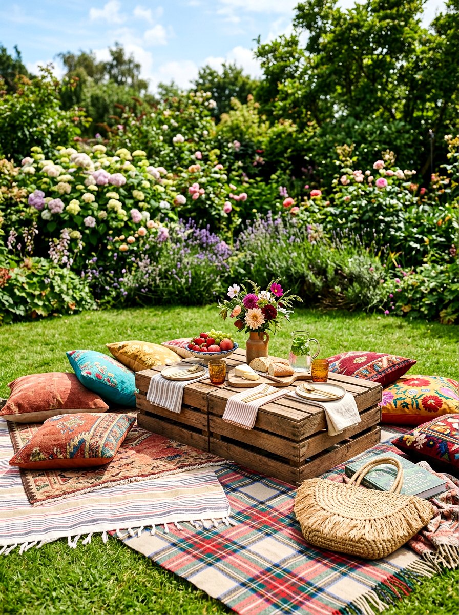 Picnic blanket setup - 30 summer hosting home ideas