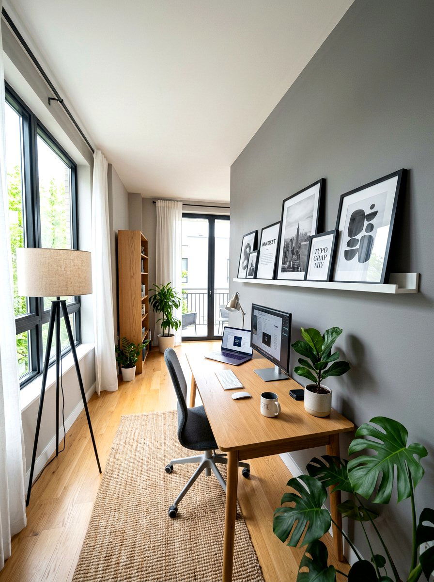 Picture Ledge - 30 home office wall ideas