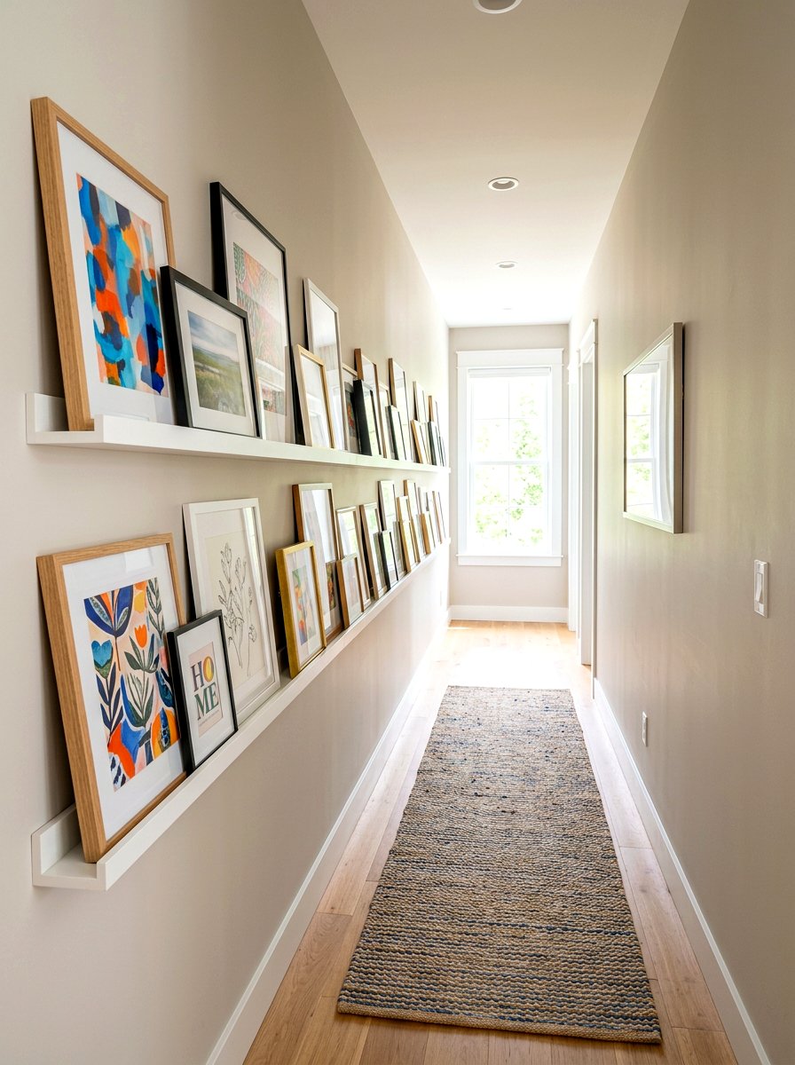 Picture Ledge - 30 narrow hall styling ideas