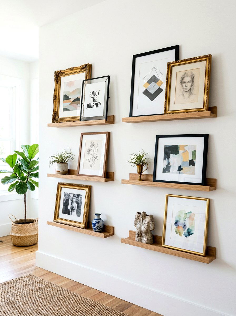 Picture Ledge Art - 30 leaning art wall ideas