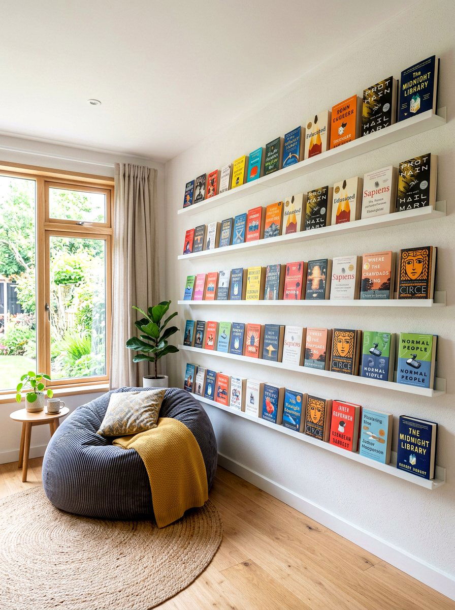 Picture Ledge Library Wall - 30 nursery library wall ideas