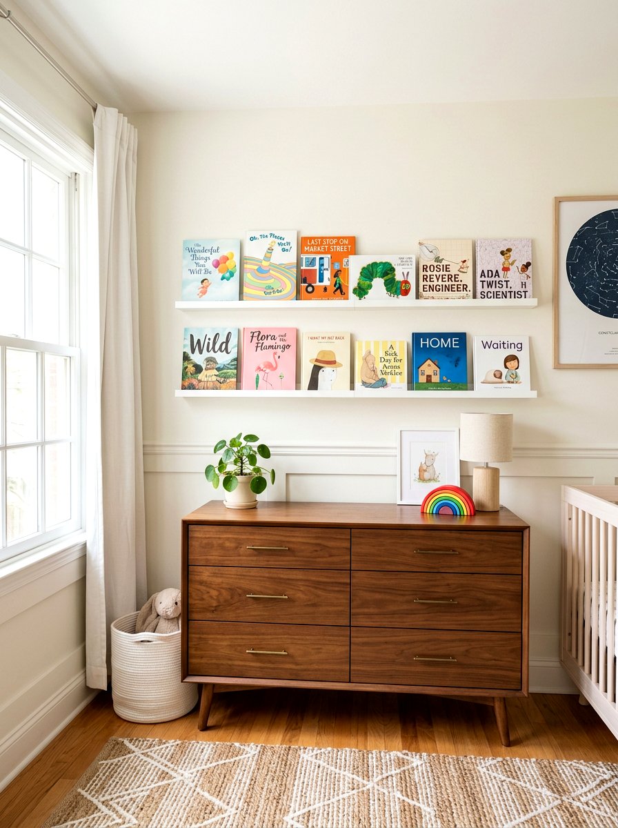 Picture Ledge Nursery - 30 nursery book display ideas