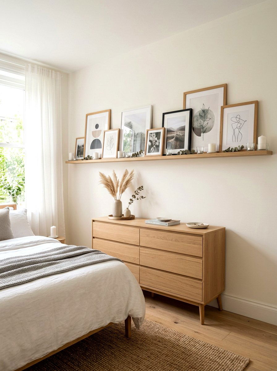 Picture Ledge Shelf - 30 bedroom storage ideas