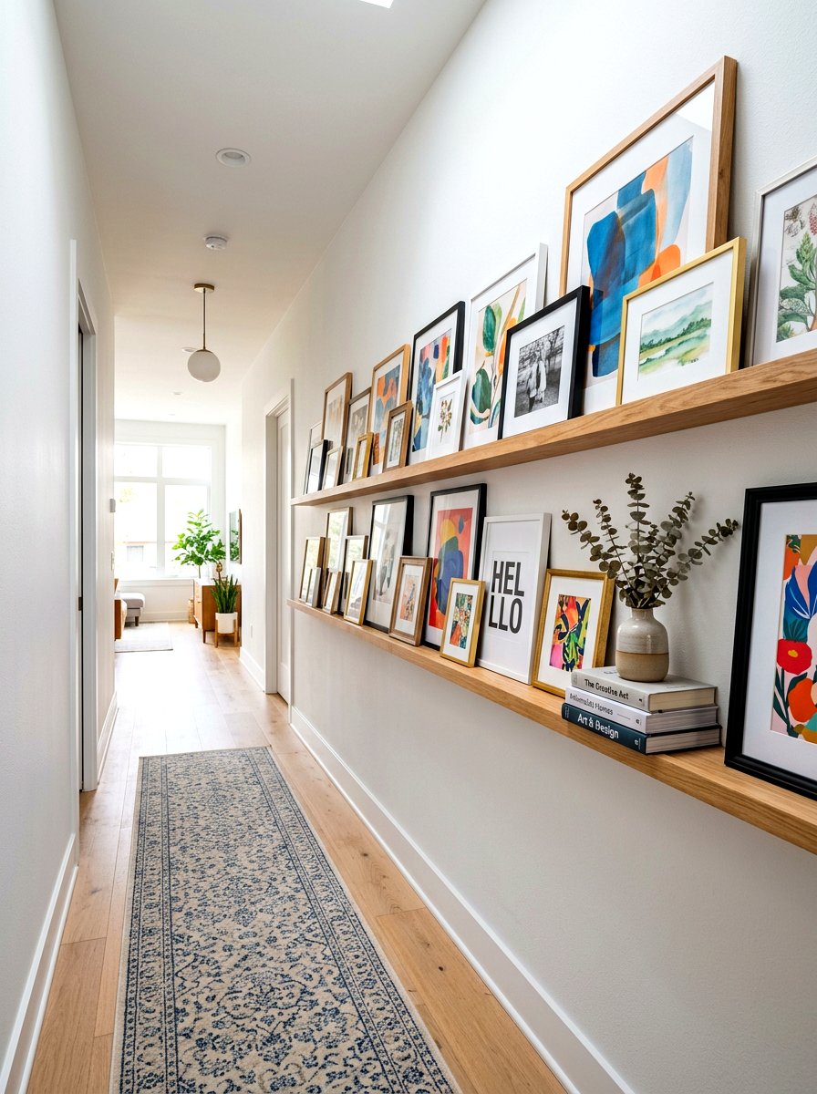 Picture Ledge - 30 hallway wall decor ideas