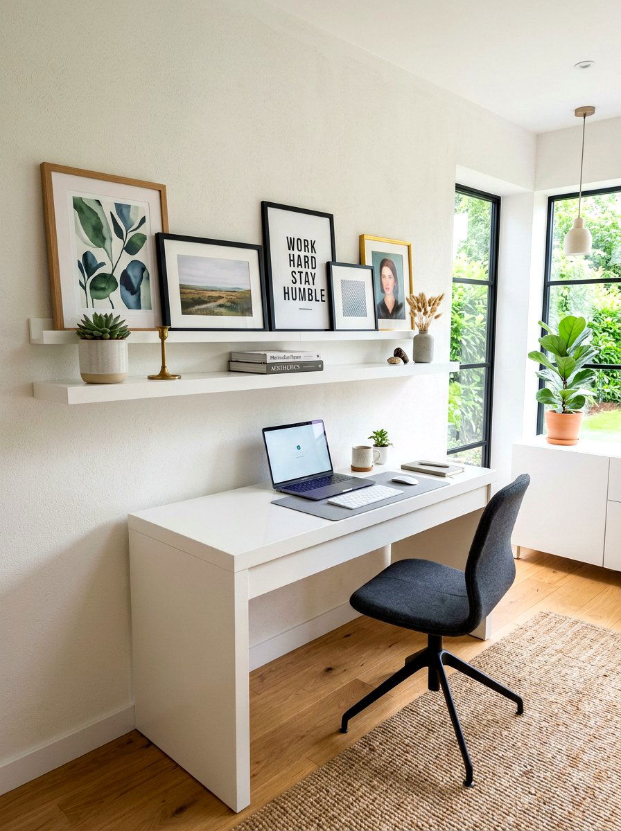 Picture ledge display - 30 empty wall ideas