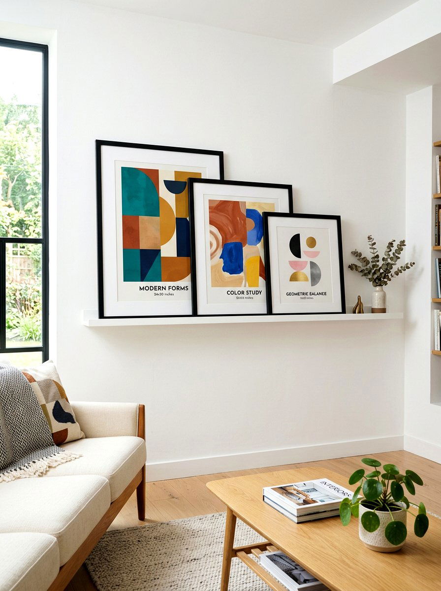 Picture ledge display - 30 minimalist shelf styling ideas