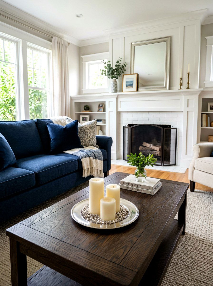 Pillar Candle Stack - 30 coffee table seasonal decor ideas