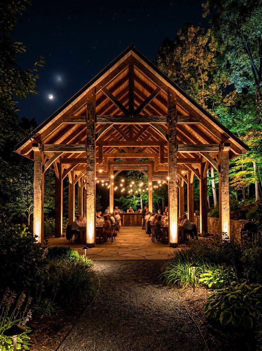 Pillar Uplighting - 30 pavilion lighting ideas