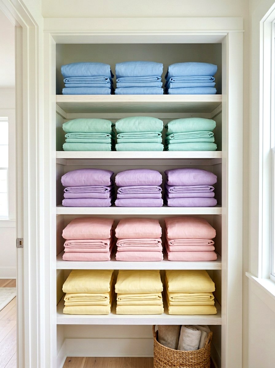Pillowcase Sheet Storage - 30 linen closet organization ideas