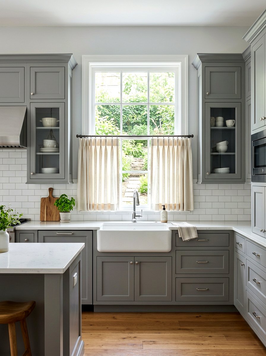 Pinch Pleat Cafe Curtain - 30 cafe curtain kitchen ideas