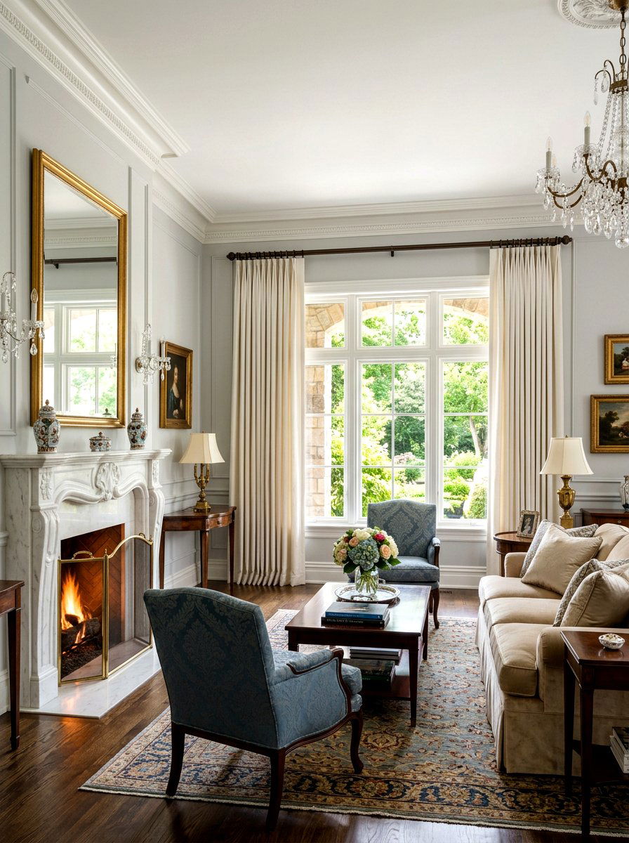 Pinch Pleat Curtains - 30 statement drapes living room ideas