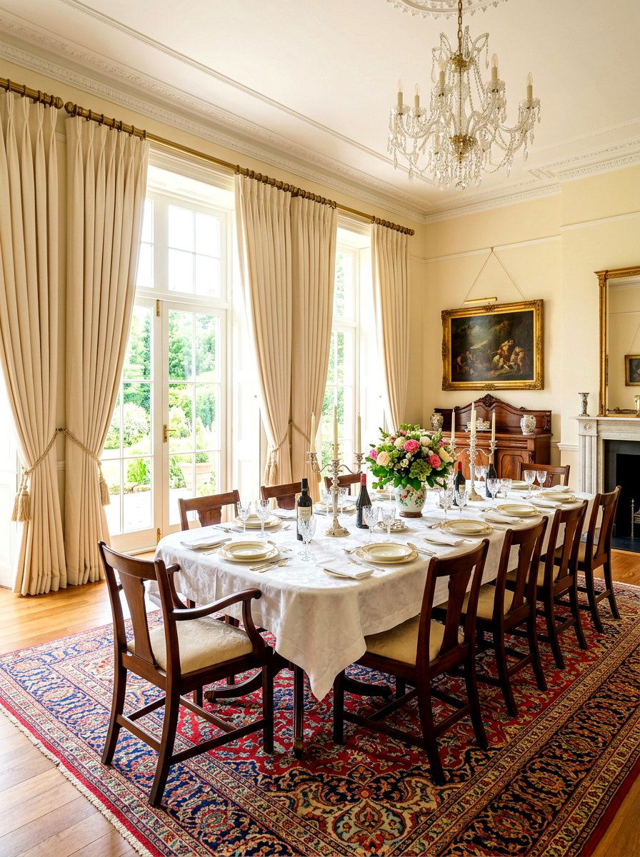 Pinch Pleat Curtains - 30 dining room drapery ideas