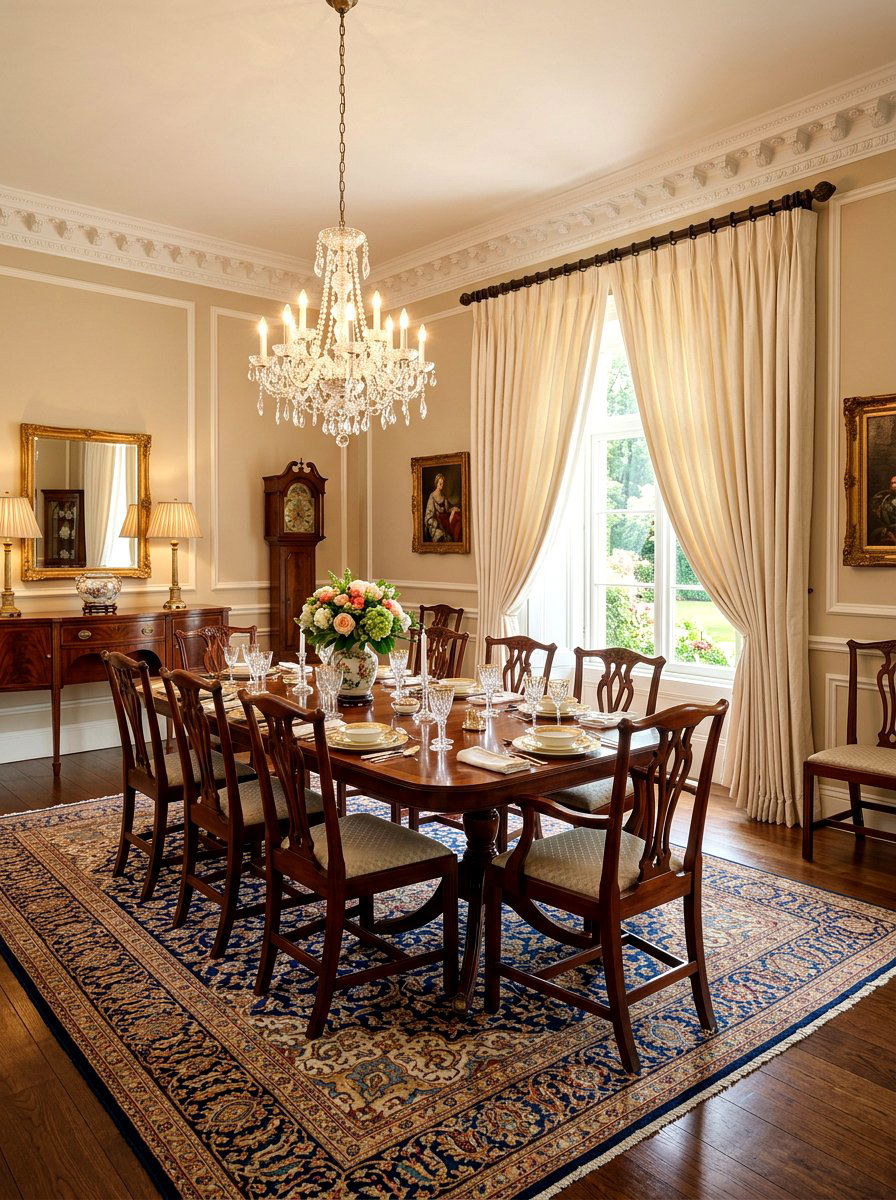 Pinch Pleat Draped Panels - 30 dining room draped curtains ideas